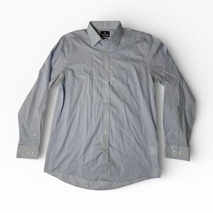 Stafford Men’s Easy Care Dress Shirt Blue Fitted 16.5 36/37 Long Sleeve